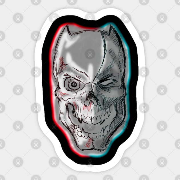 Silver Skull Sticker by MikeMeineArts